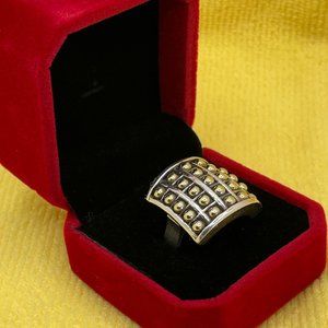 Lagos Two-Toned Caviar Domed Ring (Amazing)